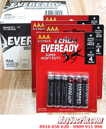 COMBO 01HỘP 12vỉ (72viên) Pin AAA 1.5v Eveready 1212-BP6 Heavy Duty _Giá 348.000/ 72viên